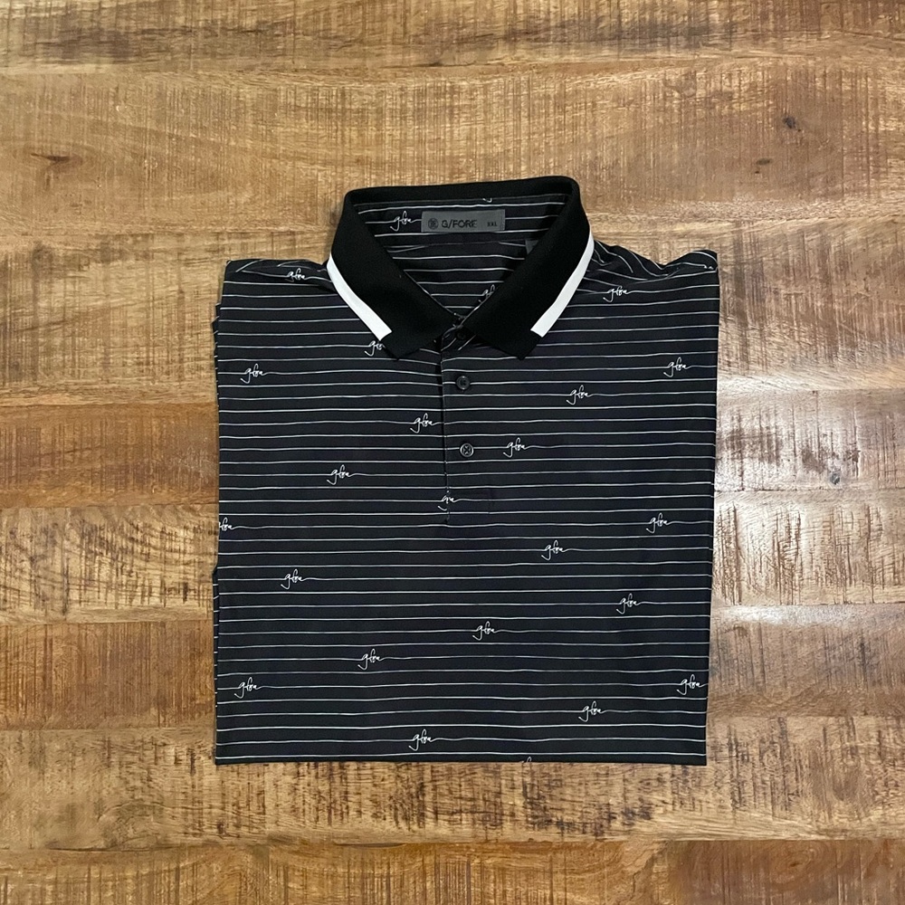 G/FORE Script Stripe Tech Pique Golf Polo